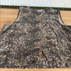 Snake Print Button-Up Vest